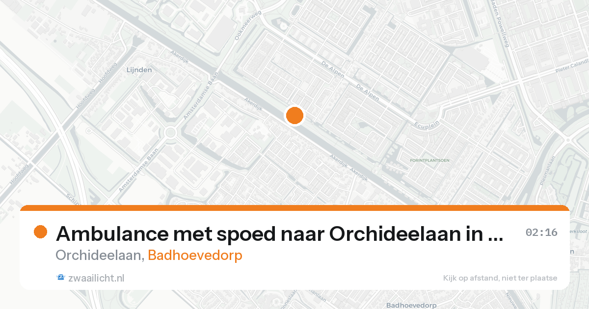 Ambulance met spoed naar Orchideelaan in Badhoevedorp — 15 mei 2026