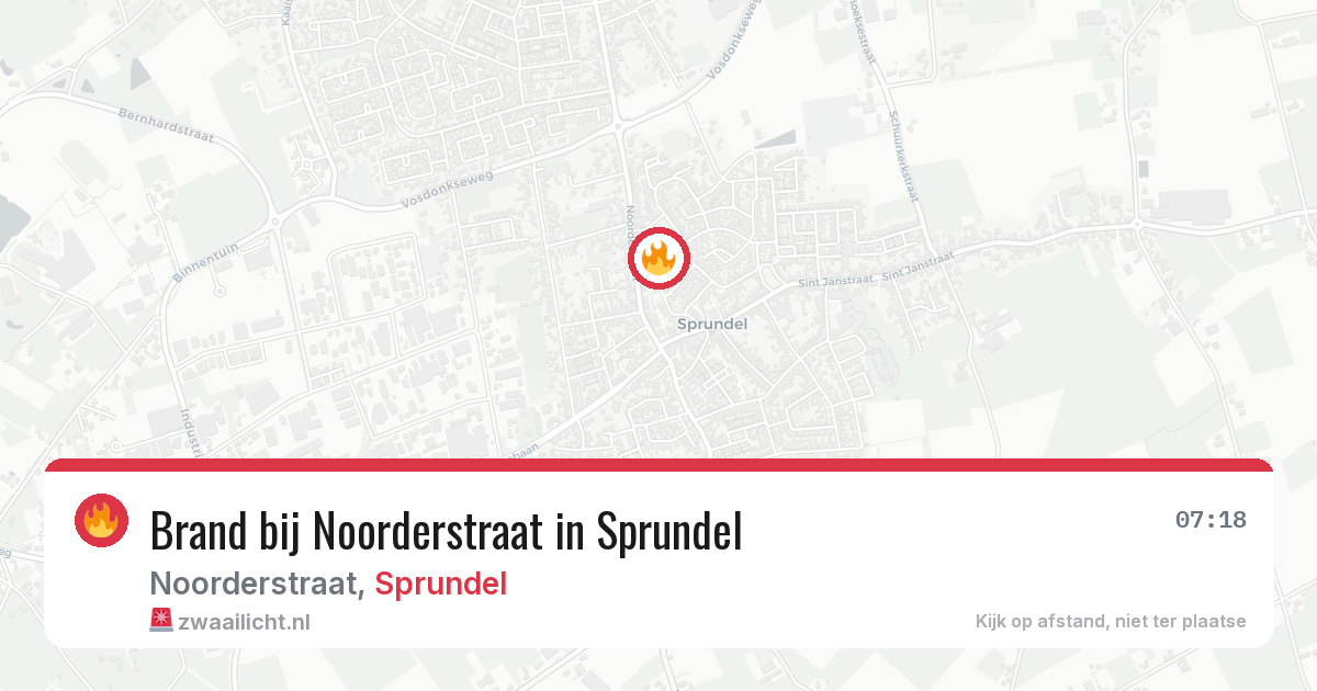 Brand bij Noorderstraat in Sprundel — 23 apr 2026