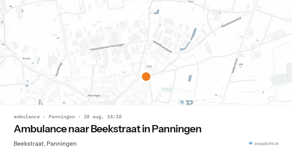 Ambulance naar Beekstraat in Panningen — 28 aug 2026