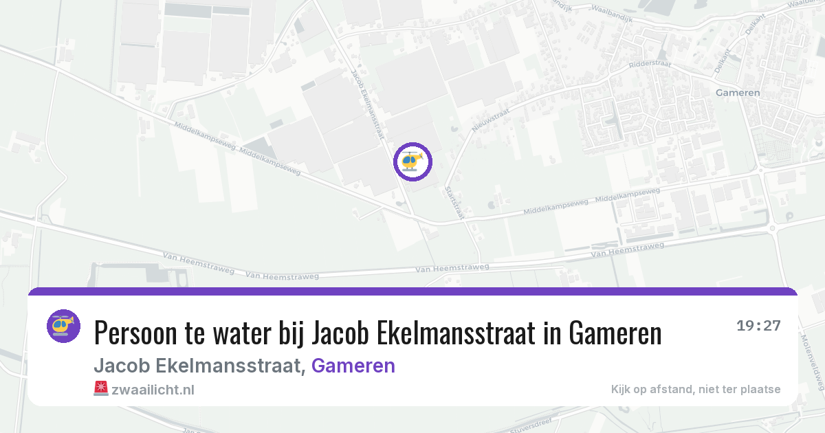 Persoon te water bij Jacob Ekelmansstraat in Gameren — 13 jun 2026
