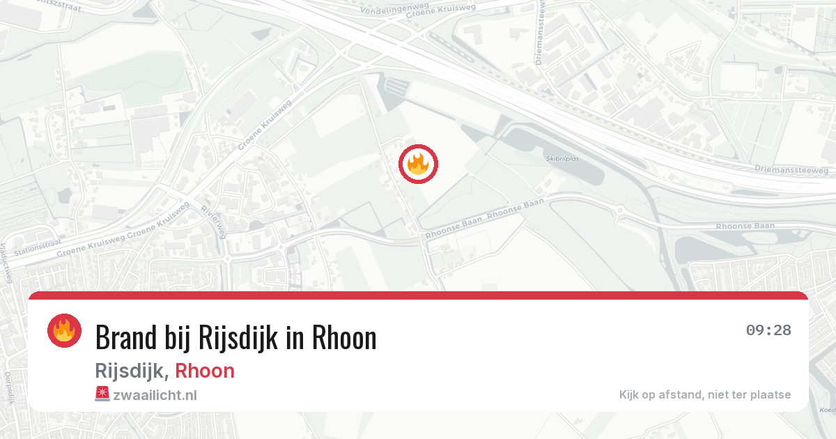Brand bij Rijsdijk in Rhoon — 9 jun 2026
