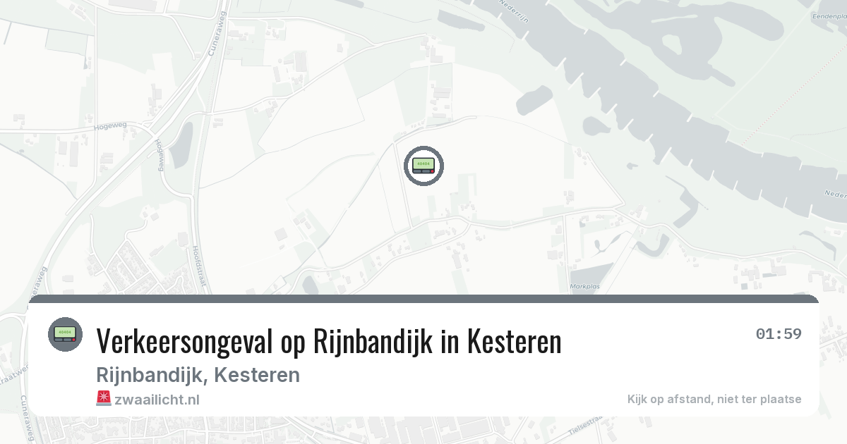 Verkeersongeval op Rijnbandijk in Kesteren — 7 aug 2026