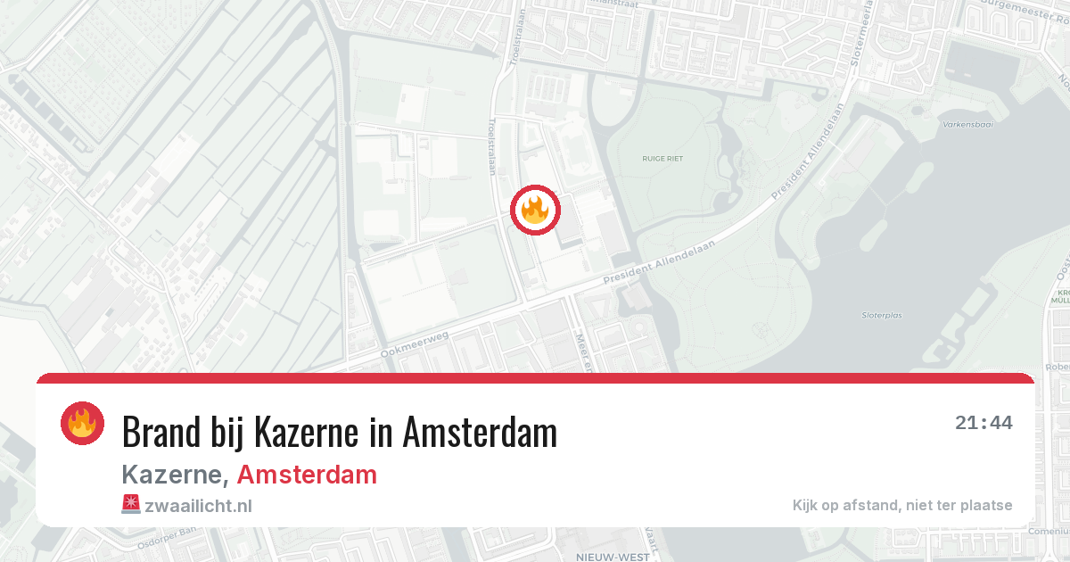 Brand bij Kazerne in Amsterdam — 20 apr 2026