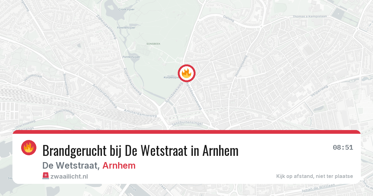 Brandgerucht bij De Wetstraat in Arnhem — 27 apr 2026