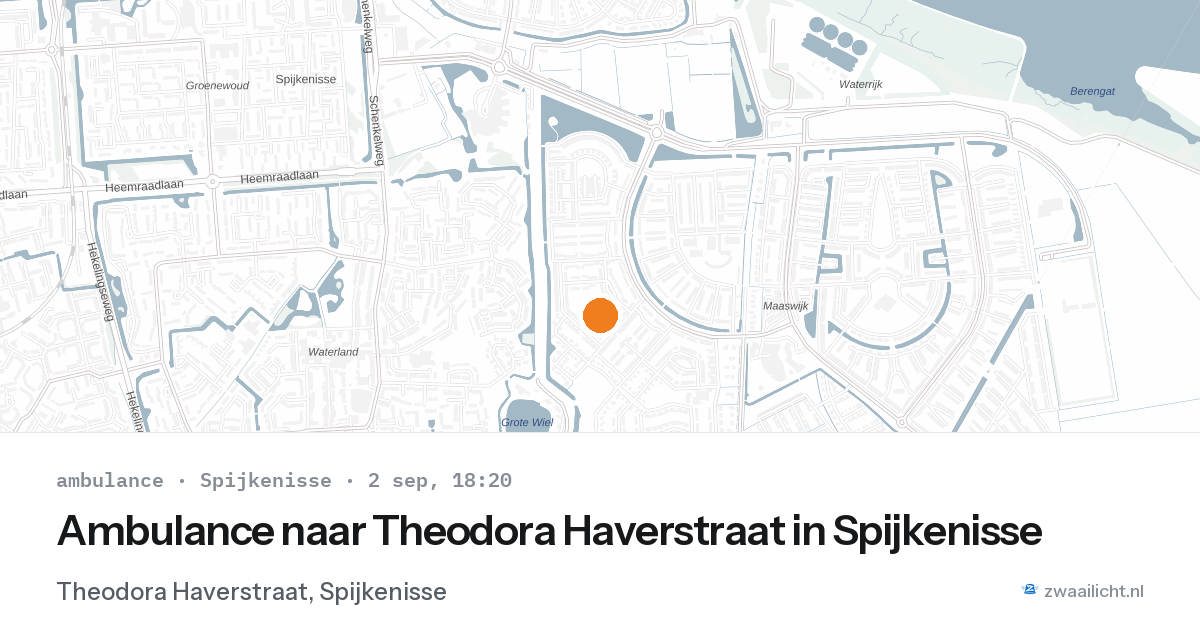 Ambulance naar Theodora Haverstraat in Spijkenisse — 2 sep 2026