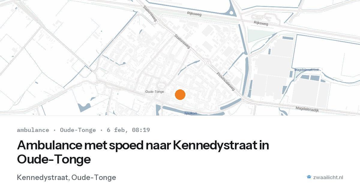 Ambulance met spoed naar Kennedystraat in Oude-Tonge — 6 feb 2026