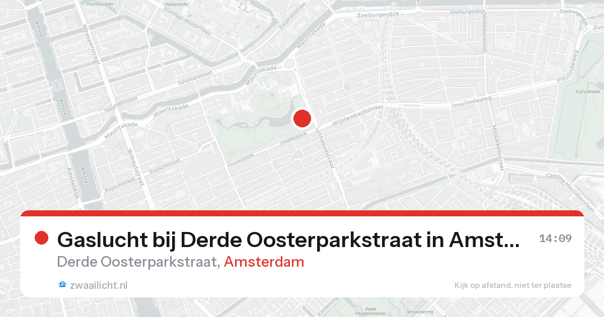 Gaslucht bij Derde Oosterparkstraat in Amsterdam — 30 jan 2026