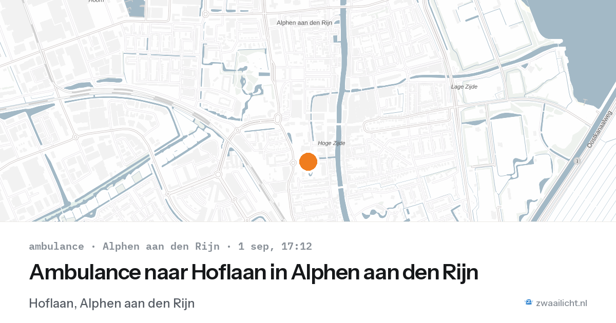 Ambulance naar Hoflaan in Alphen aan den Rijn — 1 sep 2026