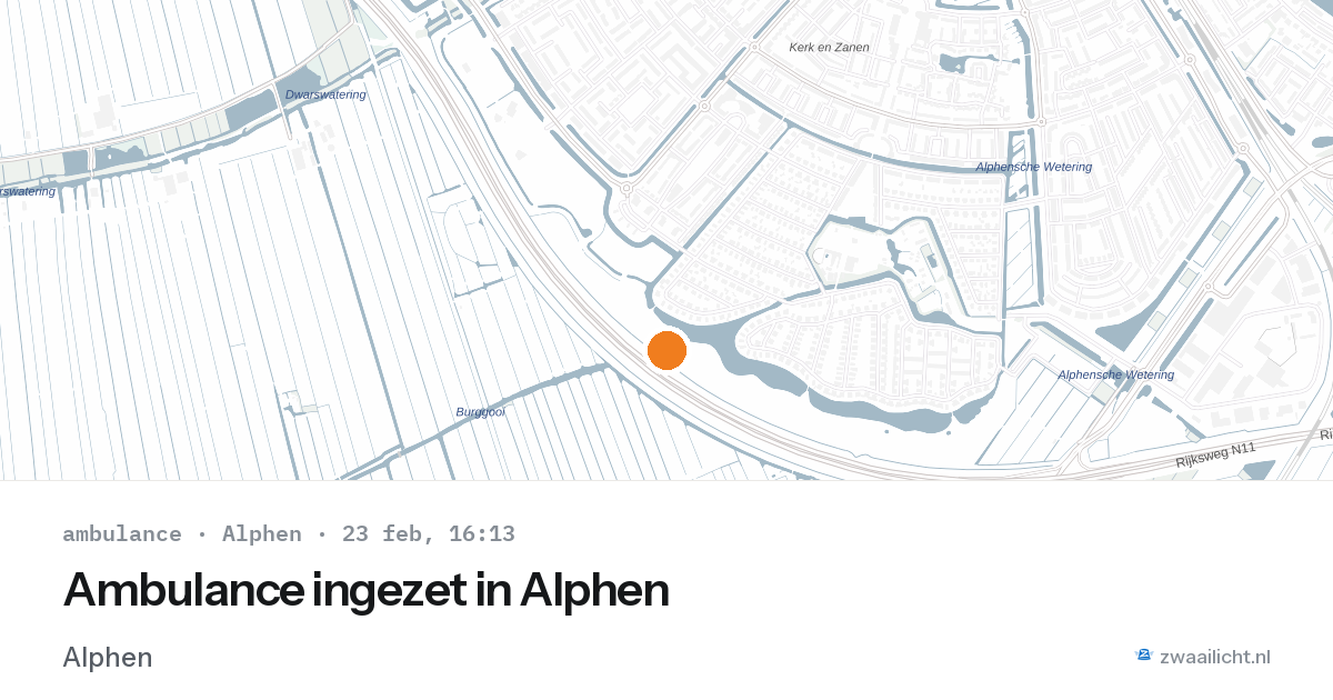 Ambulance ingezet in Alphen — 23 feb 2026