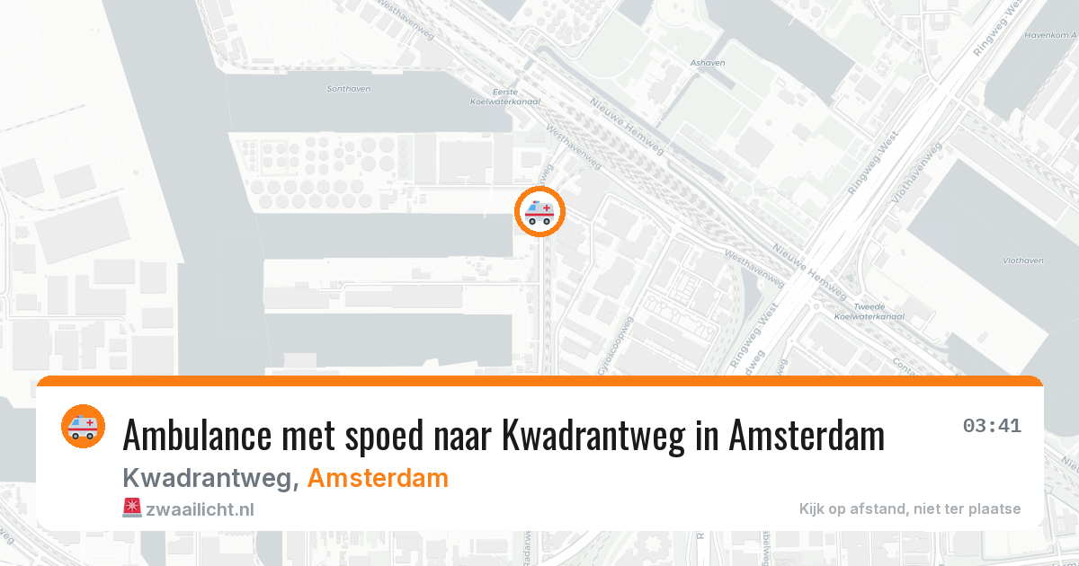 Ambulance met spoed naar Kwadrantweg in Amsterdam — 9 mei 2026