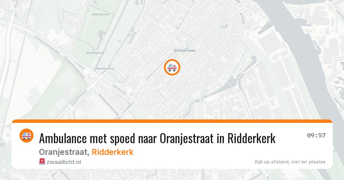 Ambulance met spoed naar Oranjestraat in Ridderkerk — 14 jun 2026