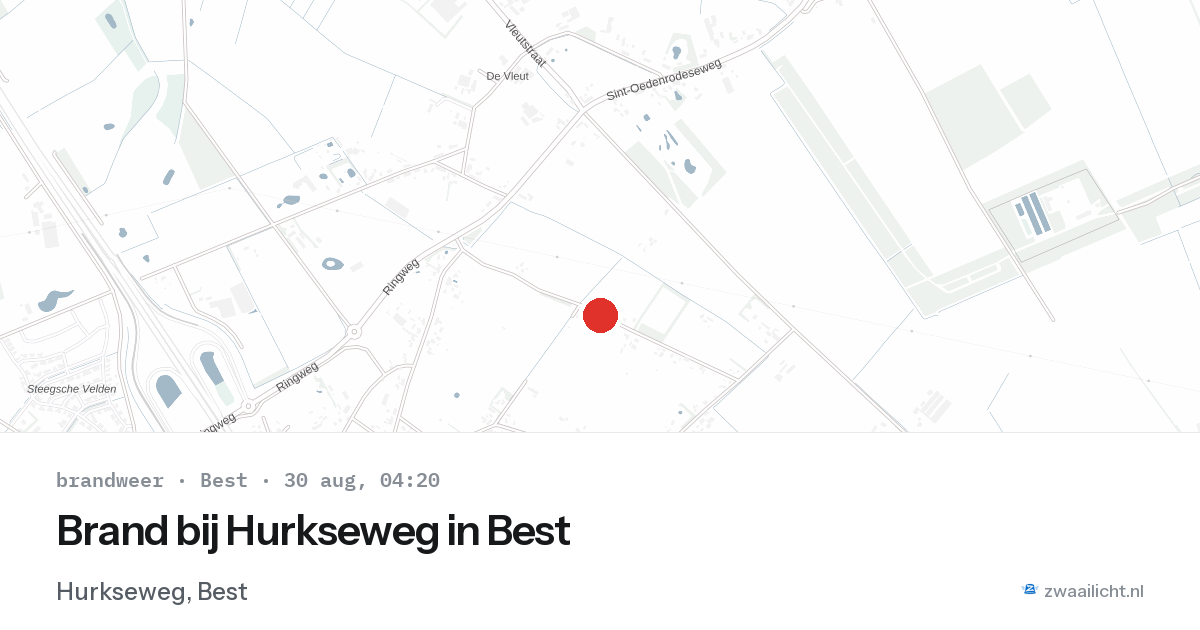 Brand bij Hurkseweg in Best — 30 aug 2026