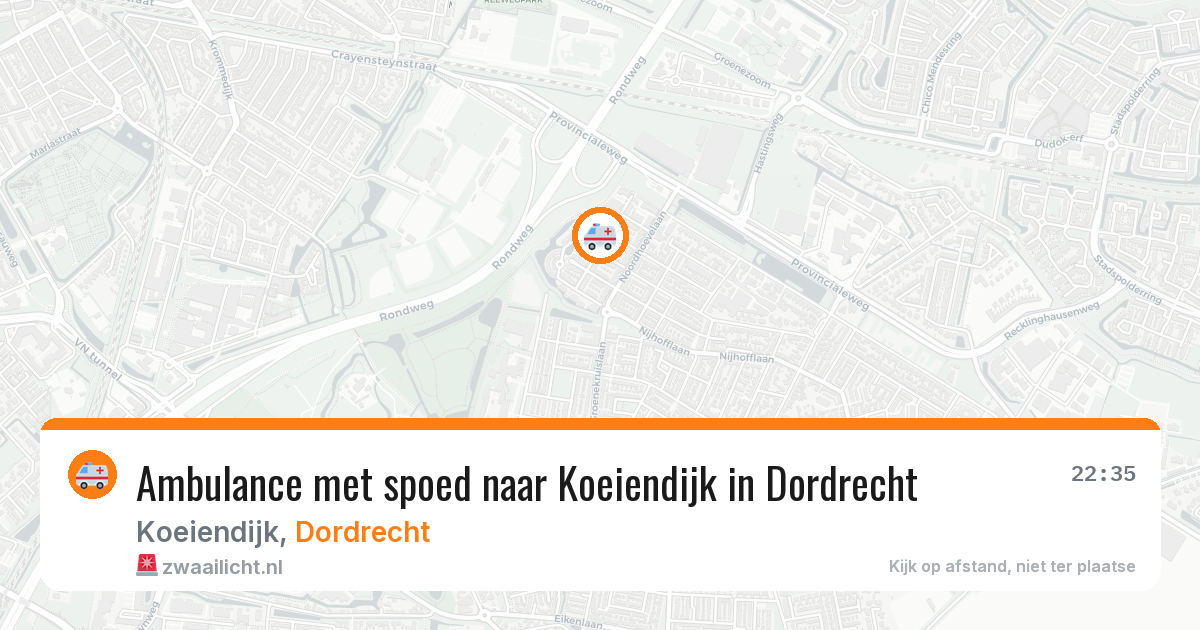 Ambulance met spoed naar Koeiendijk in Dordrecht — 25 jun 2026