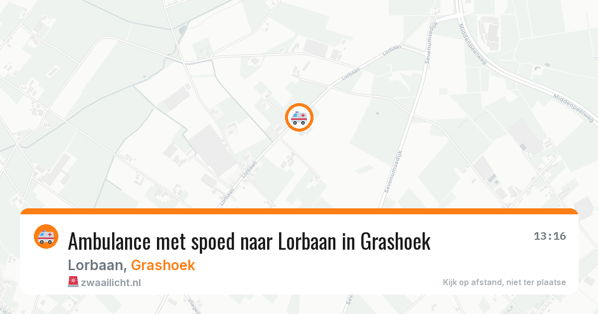 Ambulance met spoed naar Lorbaan in Grashoek — 24 jul 2026