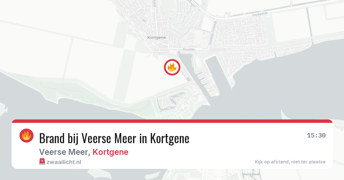 Brand bij Veerse Meer in Kortgene — 5 aug 2026