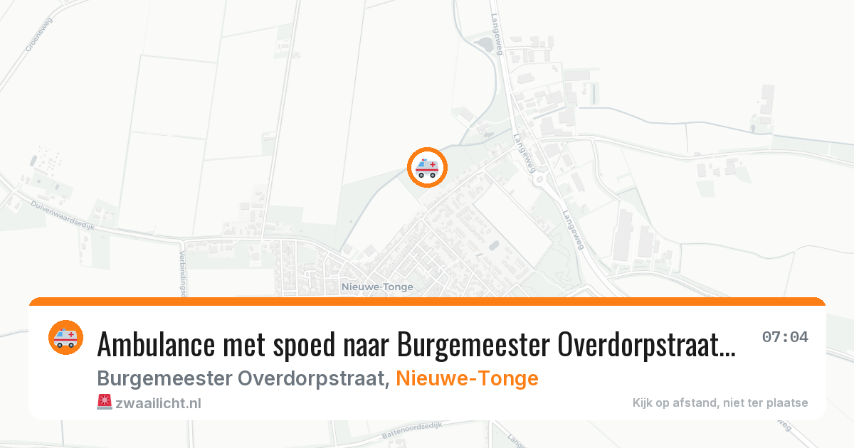 Ambulance met spoed naar Burgemeester Overdorpstraat in Nieuwe-Tonge — 2 apr 2026