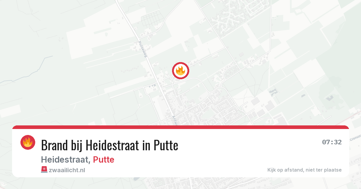 Brand bij Heidestraat in Putte — 23 mrt 2026