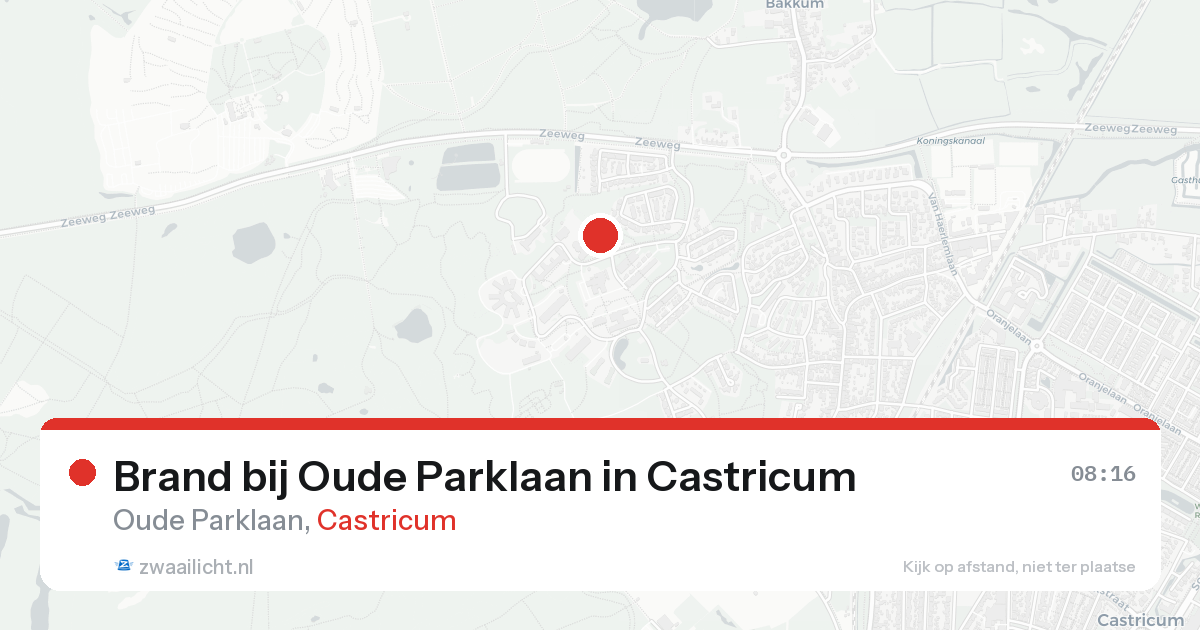 Brand bij Oude Parklaan in Castricum — 26 aug 2026