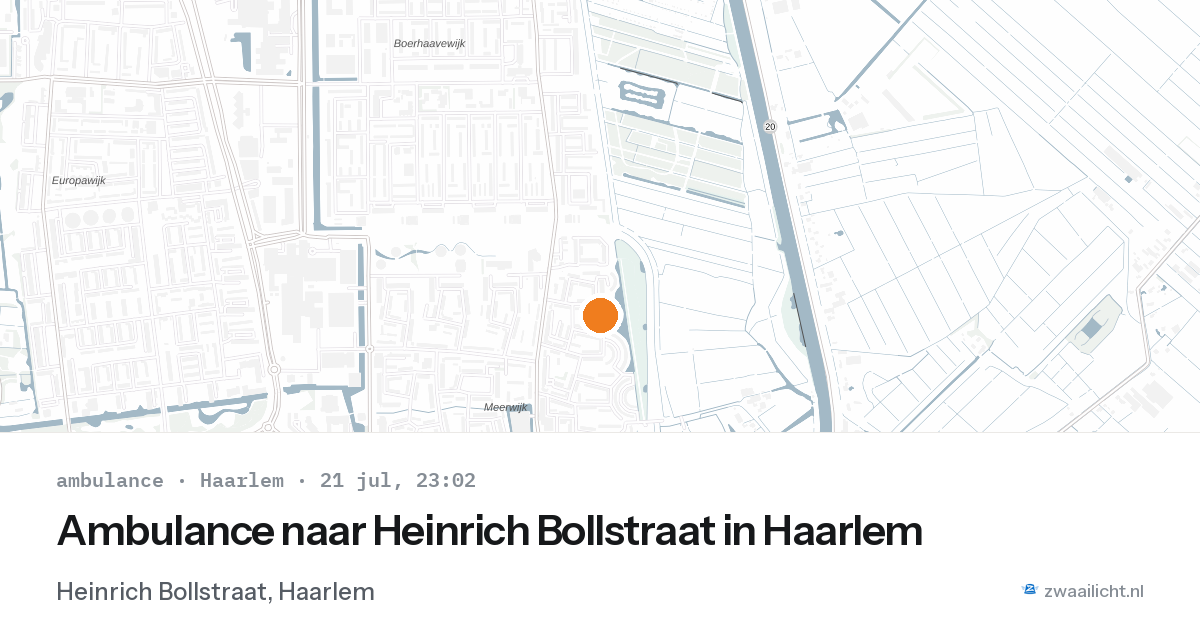 Ambulance naar Heinrich Bollstraat in Haarlem — 21 jul 2026