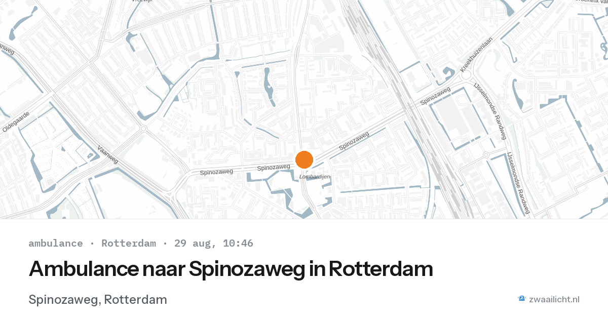 Ambulance naar Spinozaweg in Rotterdam — 29 aug 2026