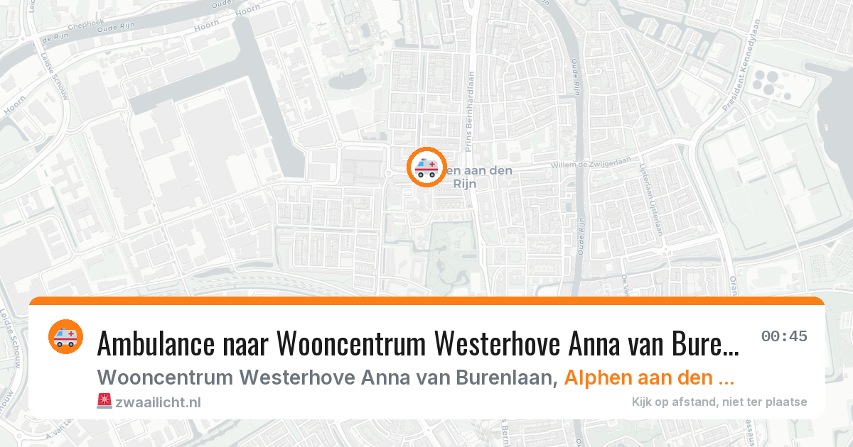 Ambulance naar Wooncentrum Westerhove Anna van Burenlaan in Alphen aan den Rijn — 29 jan 2026