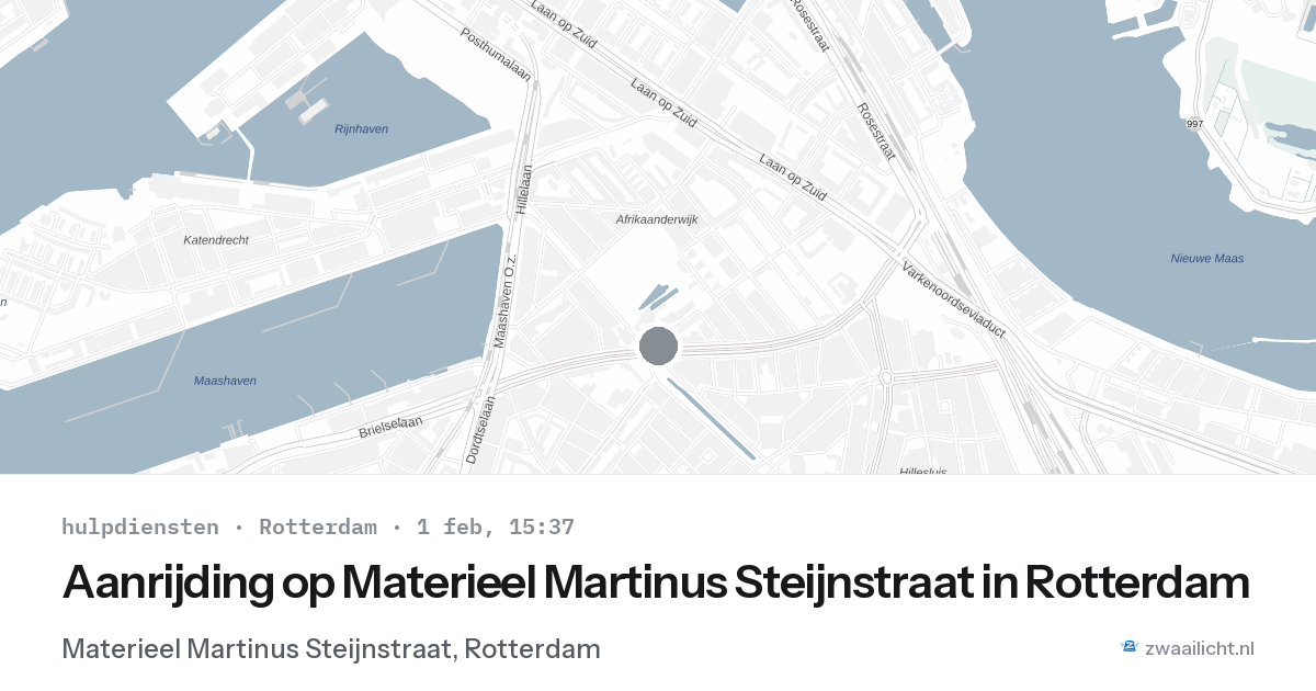 Aanrijding op Materieel Martinus Steijnstraat in Rotterdam — 1 feb 2026