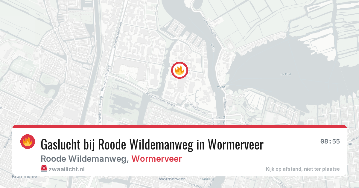 Gaslucht bij Roode Wildemanweg in Wormerveer — 15 apr 2026
