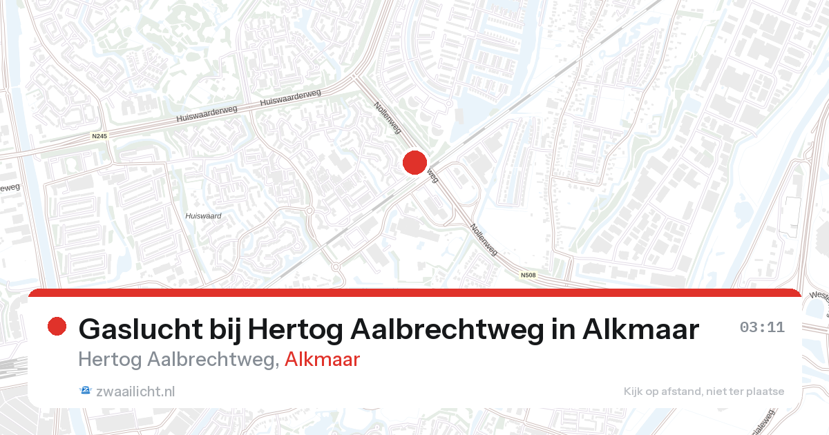 Gaslucht bij Hertog Aalbrechtweg in Alkmaar — 27 aug 2026