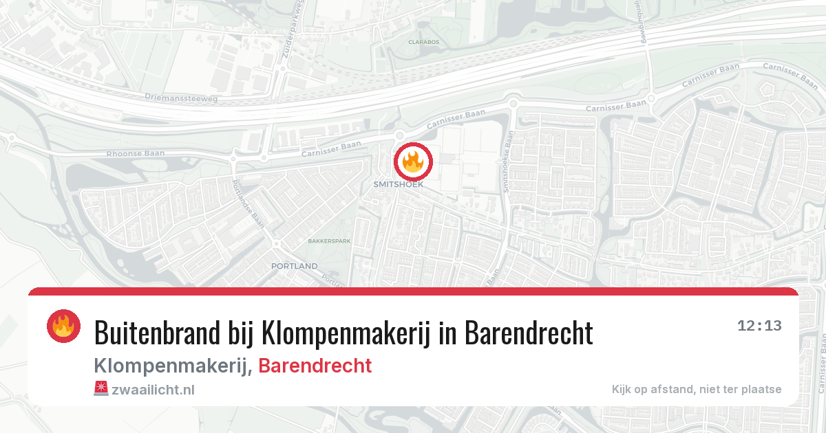 Buitenbrand bij Klompenmakerij in Barendrecht — 18 jun 2026