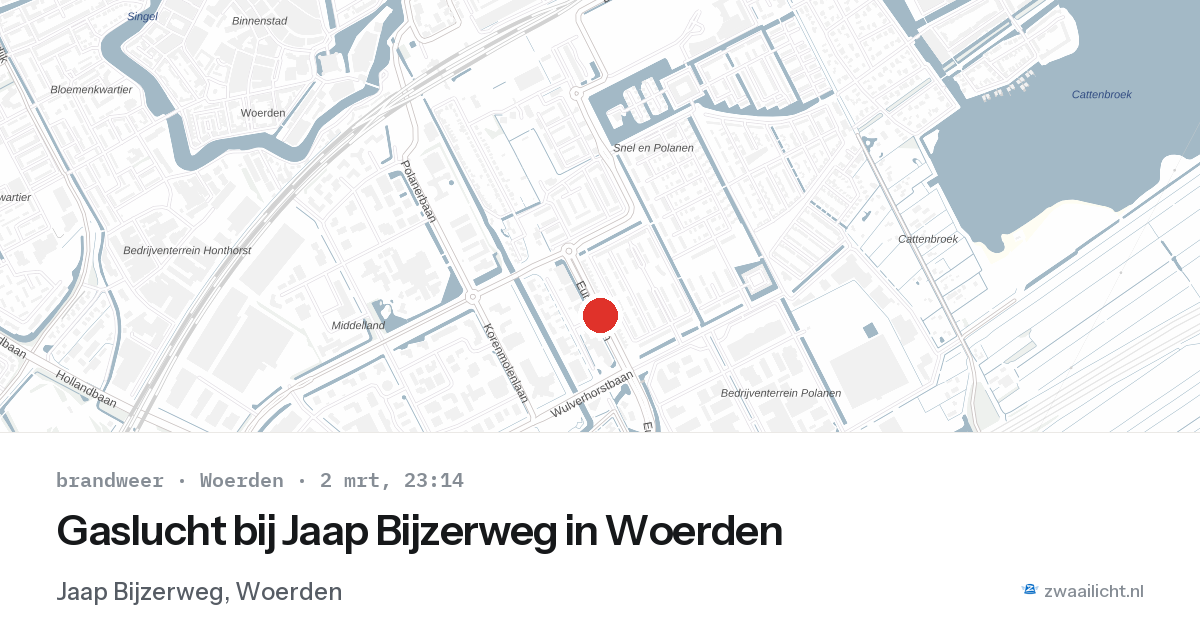 Gaslucht bij Jaap Bijzerweg in Woerden — 2 mrt 2026