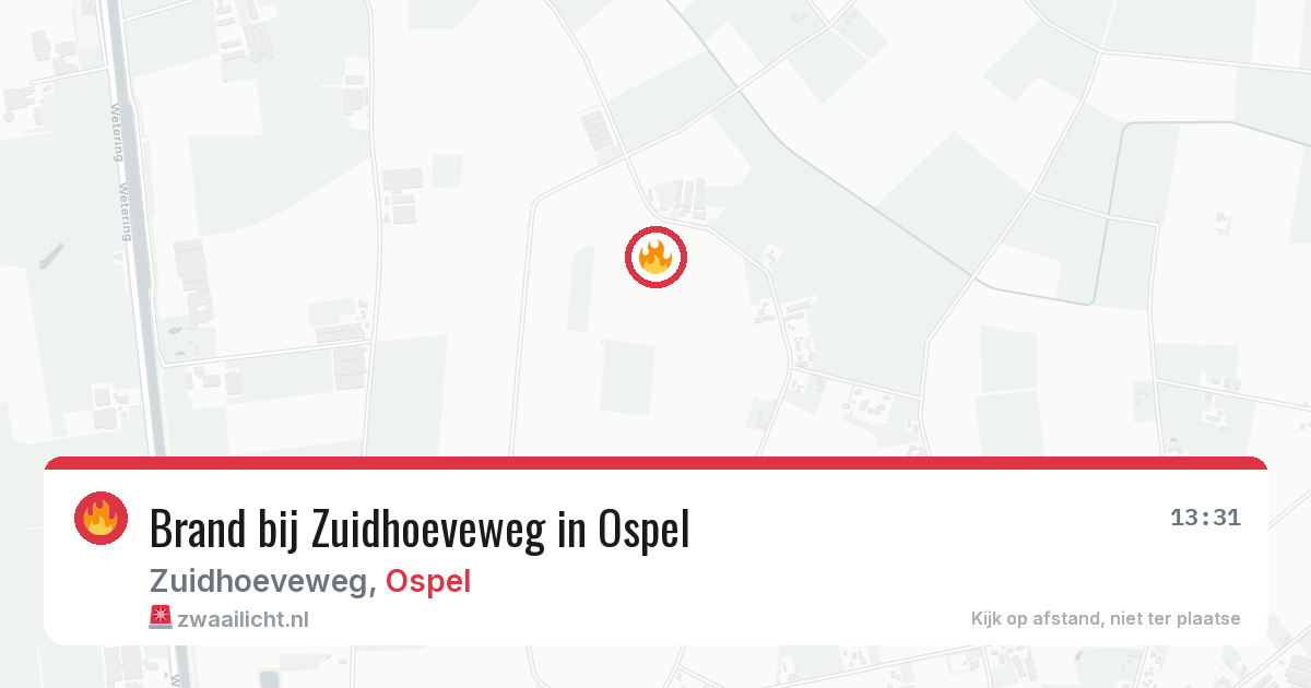Brand bij Zuidhoeveweg in Ospel — 29 mei 2026