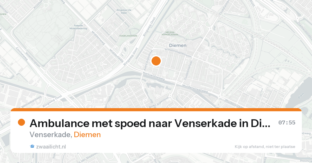 Ambulance met spoed naar Venserkade in Diemen — 19 aug 2026
