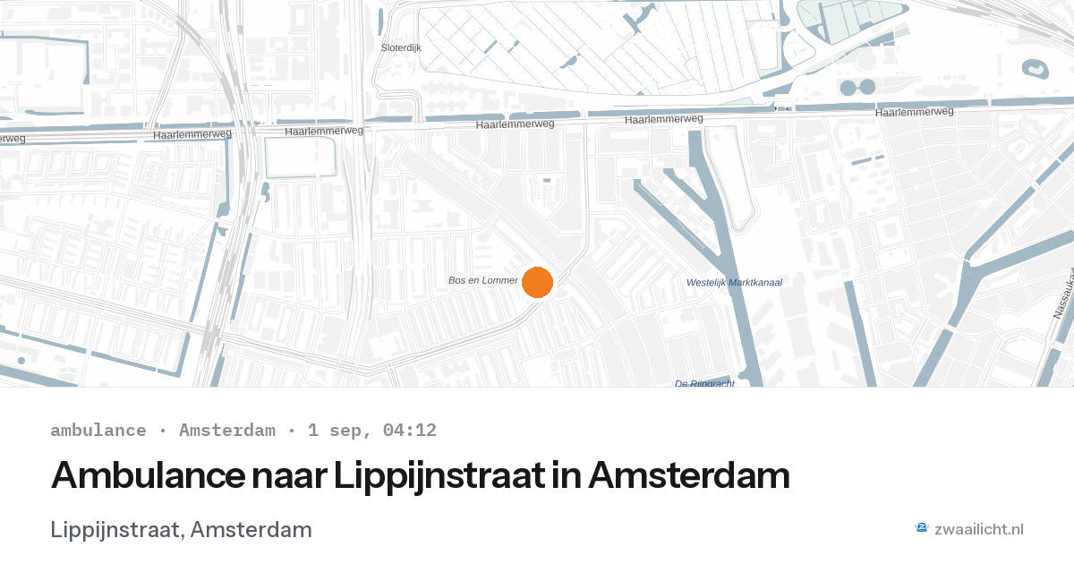 Ambulance naar Lippijnstraat in Amsterdam — 1 sep 2026