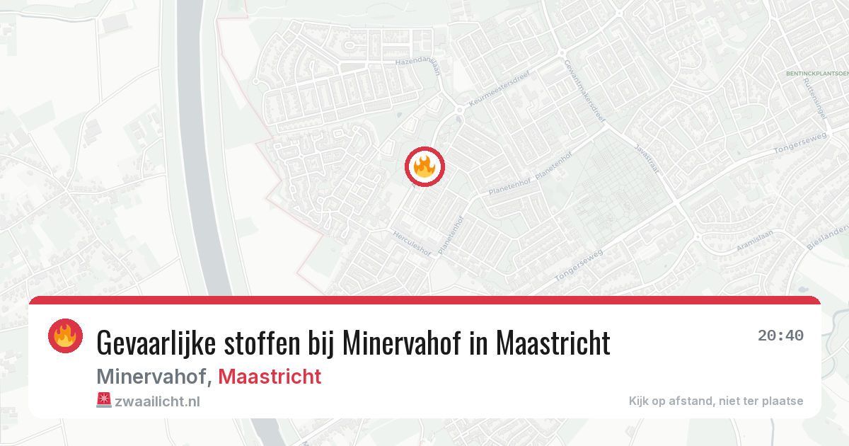 Gevaarlijke stoffen bij Minervahof in Maastricht — 6 jun 2026