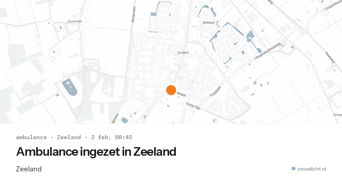 Ambulance ingezet in Zeeland — 2 feb 2026