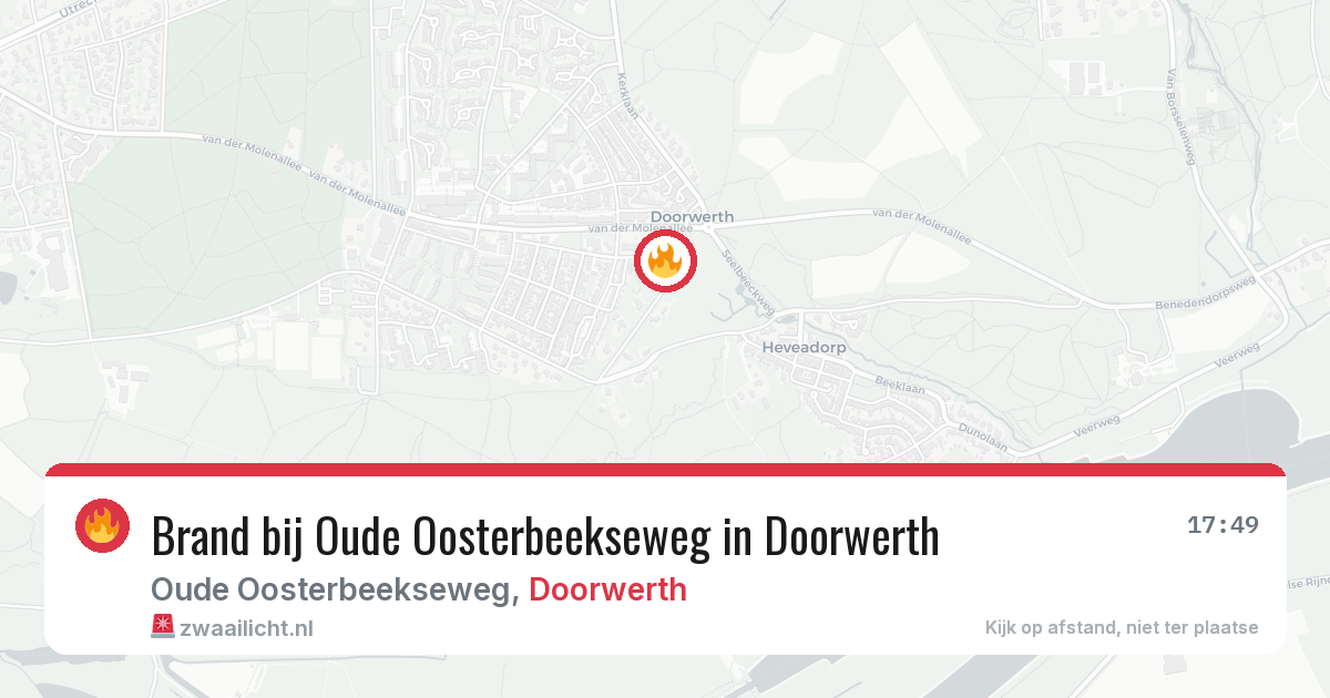 Brand bij Oude Oosterbeekseweg in Doorwerth — 9 aug 2026
