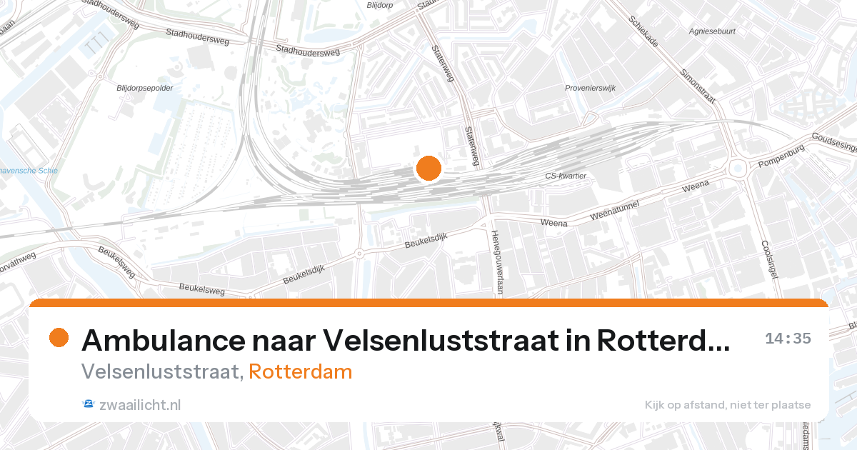 Ambulance naar Velsenluststraat in Rotterdam — 27 aug 2026