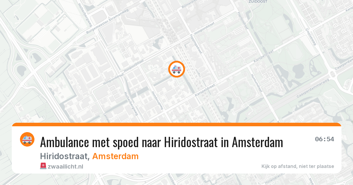 Ambulance met spoed naar Hiridostraat in Amsterdam — 6 jul 2026
