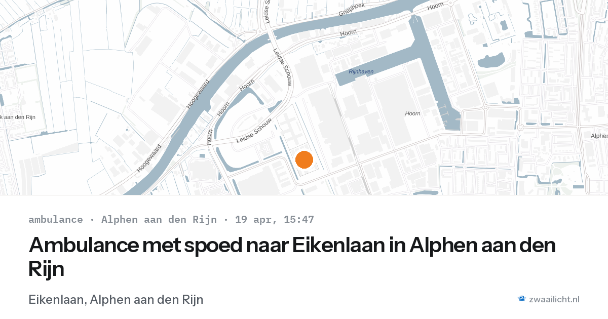 Ambulance met spoed naar Eikenlaan in Alphen aan den Rijn — 19 apr 2026