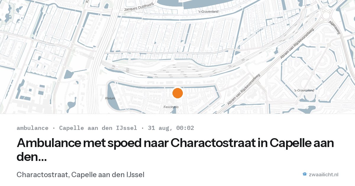 Ambulance met spoed naar Charactostraat in Capelle aan den IJssel — 30 aug 2026