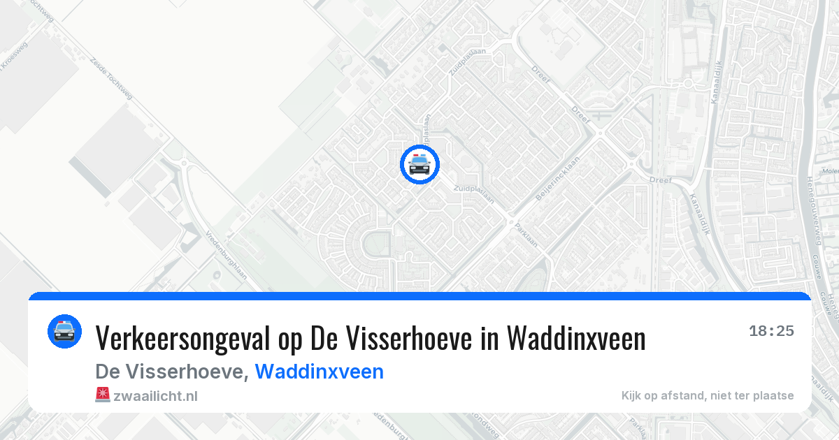 Verkeersongeval op De Visserhoeve in Waddinxveen — 30 jul 2026