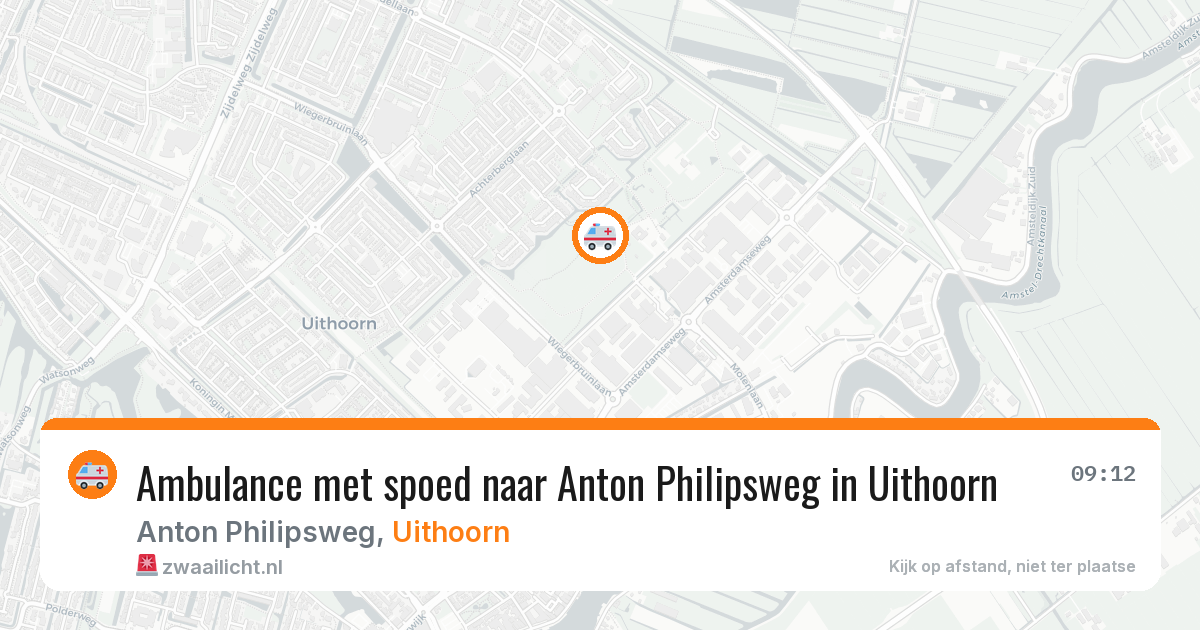 Ambulance met spoed naar Anton Philipsweg in Uithoorn — 14 mei 2026