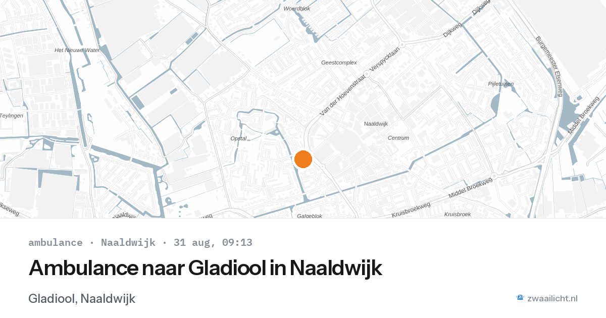 Ambulance naar Gladiool in Naaldwijk — 31 aug 2026