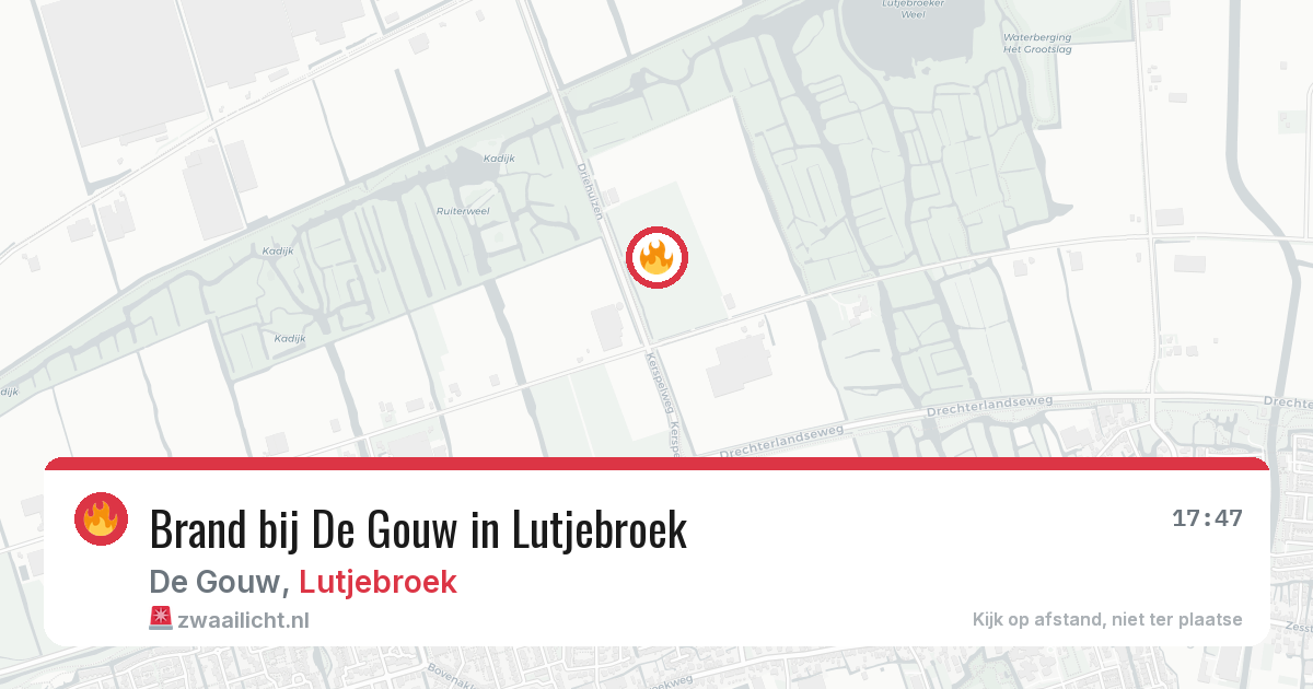 Brand bij De Gouw in Lutjebroek — 7 mei 2026