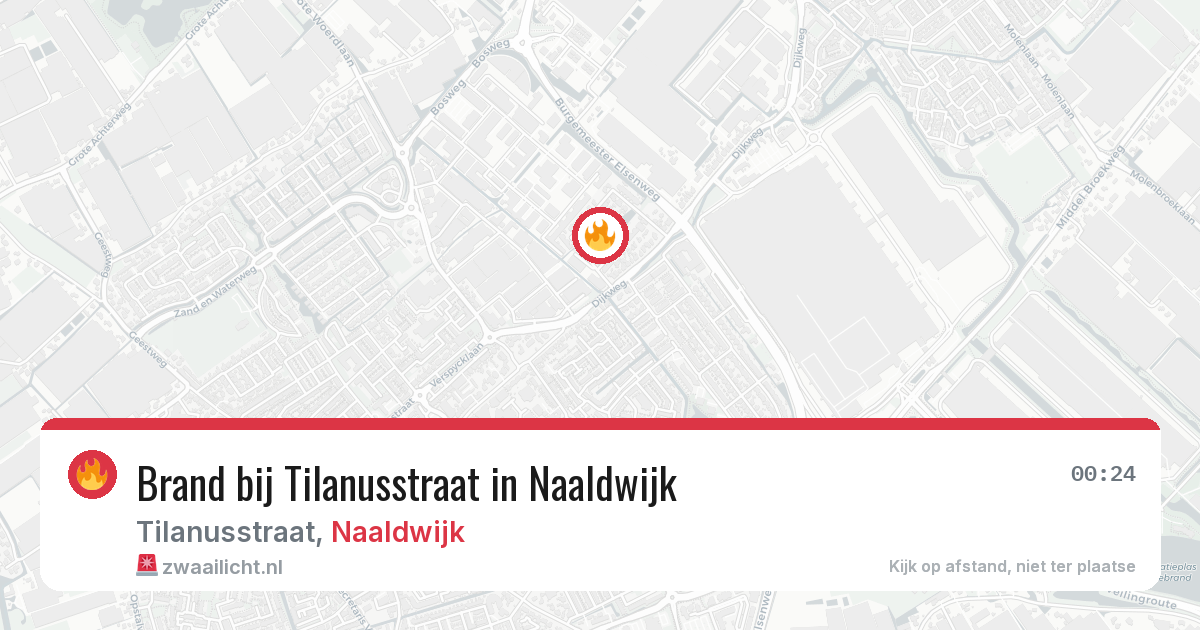 Brand bij Tilanusstraat in Naaldwijk — 29 jun 2026