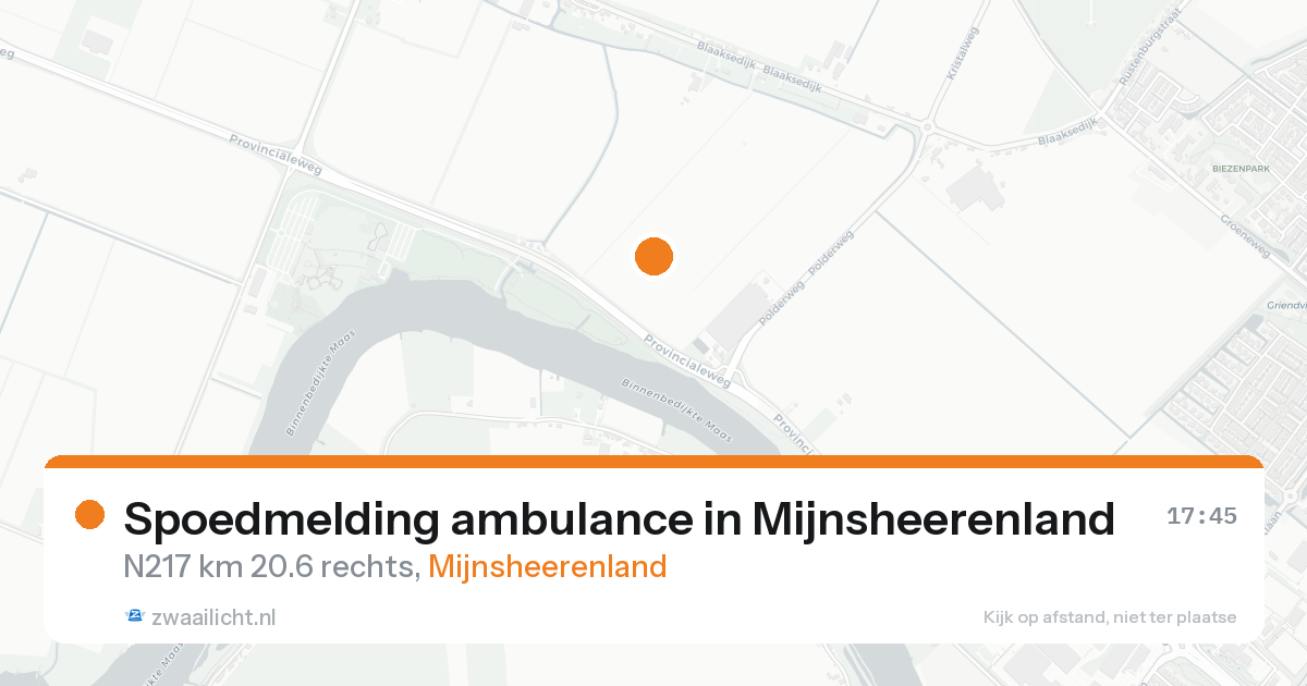 Spoedmelding ambulance in Mijnsheerenland — 18 aug 2026