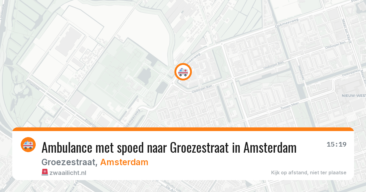 Ambulance met spoed naar Groezestraat in Amsterdam — 26 mei 2026