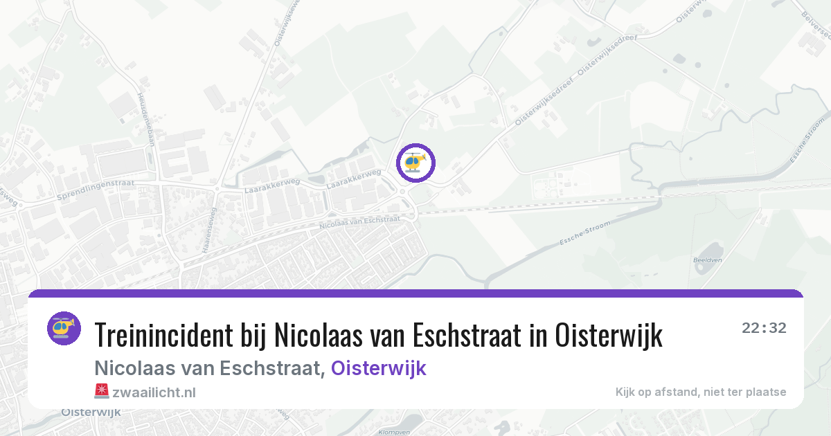 Treinincident bij Nicolaas van Eschstraat in Oisterwijk — 20 jun 2026