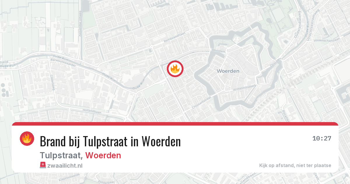 Brand bij Tulpstraat in Woerden — 25 mei 2026