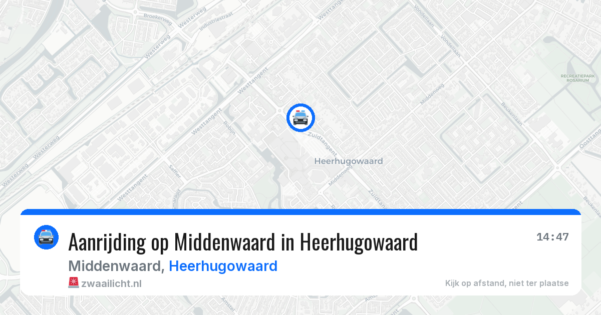 Aanrijding op Middenwaard in Heerhugowaard — 9 jul 2026